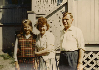 Meg, mamma og pappa i 1963