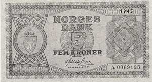 5-krone-seddel, forside